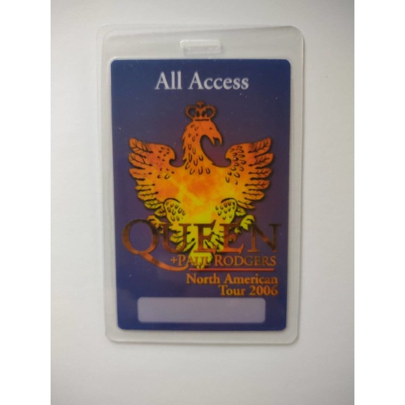 Queen Plastic Laminated Concert Backstage Pass 2006 Tour Paul Rodgers Hard Rock - Picture 2 of 2